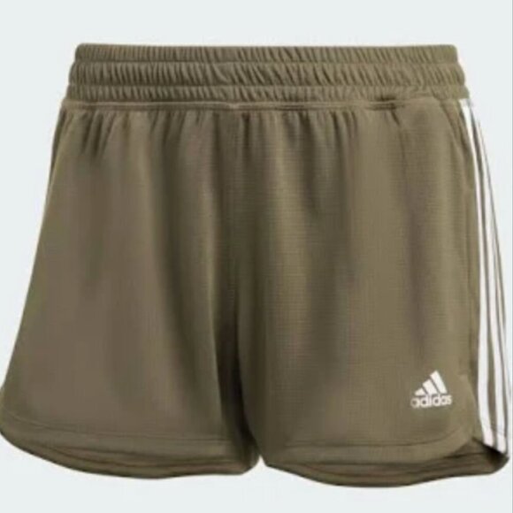 Adidas Pacer Shorts - 4 Inch Inseam - Olive Green - Picture 1 of 8